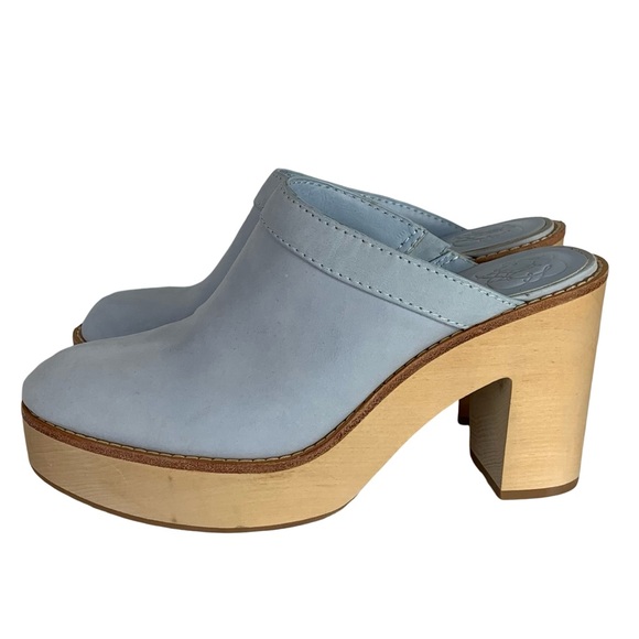 Antonio Melani Kimberly Whitman Camellia Leather Clogs Blue Size 8.5 M - Picture 2 of 7